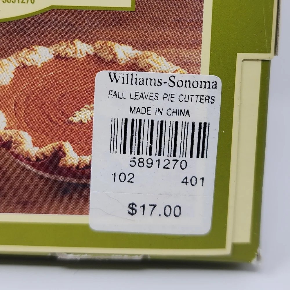 William Sonoma Fall Leaves Pie Crust Citters 4 Pack